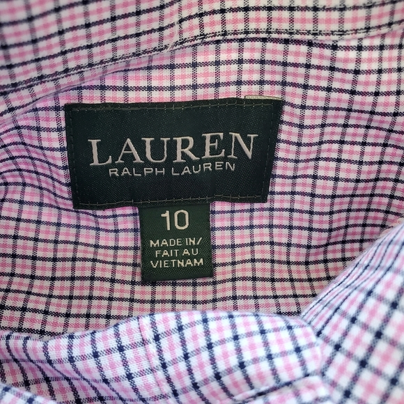 Ralph Lauren Button-Down Long Sleeves Checkered Shirt, Boys, Size 10 - Picture 8 of 9